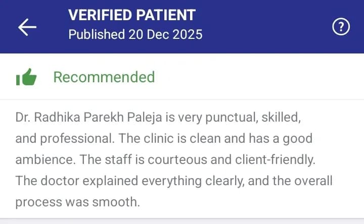 Practo patient review of Spectrum Advanced Dental Care — original supplied screenshot