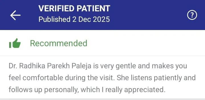 Practo patient review of Spectrum Advanced Dental Care — original supplied screenshot