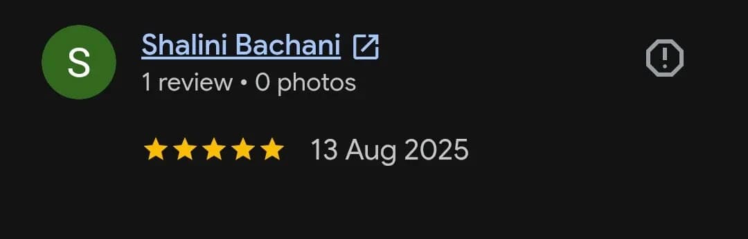Google patient review of Spectrum Advanced Dental Care — original supplied screenshot