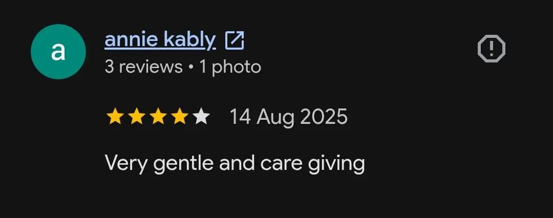 Google patient review of Spectrum Advanced Dental Care — original supplied screenshot