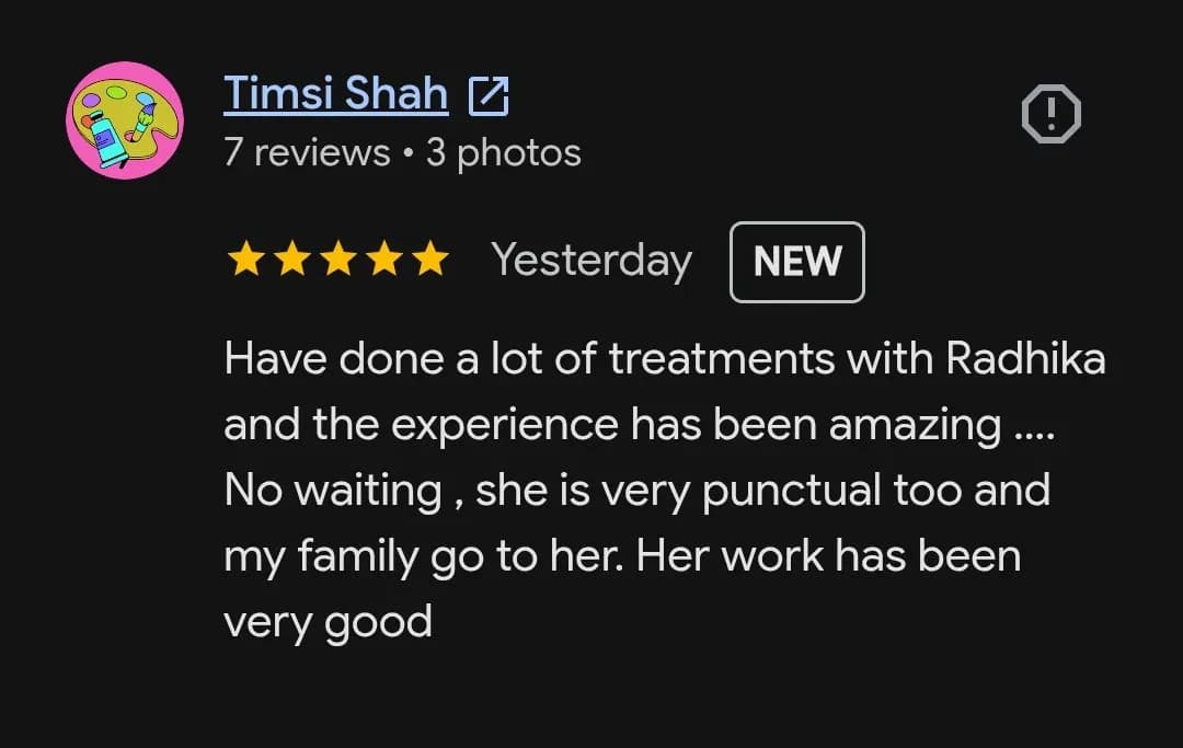 Google patient review of Spectrum Advanced Dental Care — original supplied screenshot