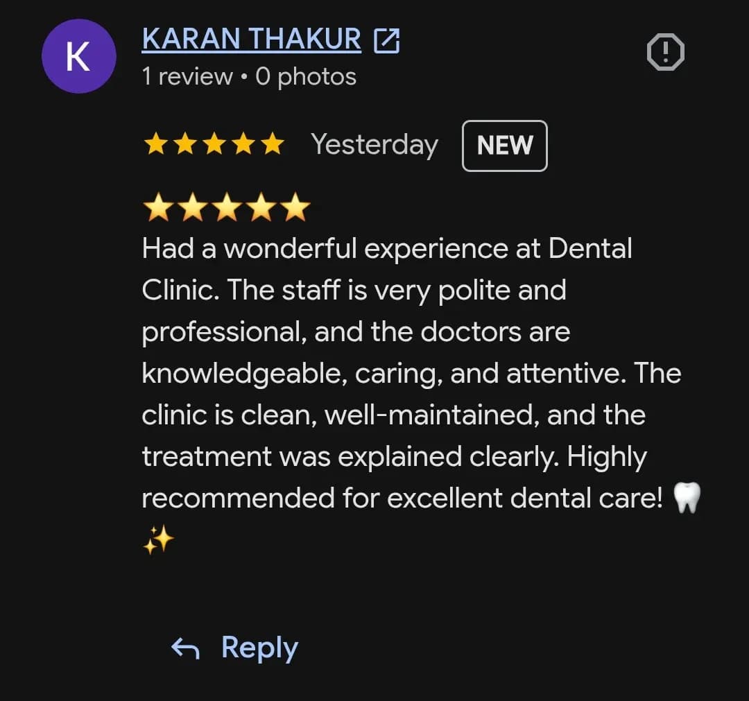 Google patient review of Spectrum Advanced Dental Care — original supplied screenshot